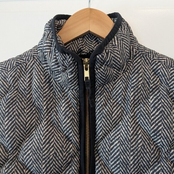 J. Crew Vest Women's XS Gray Excursion Quilted Puffer in Herringbone Full-Zip - Picture 10 of 16